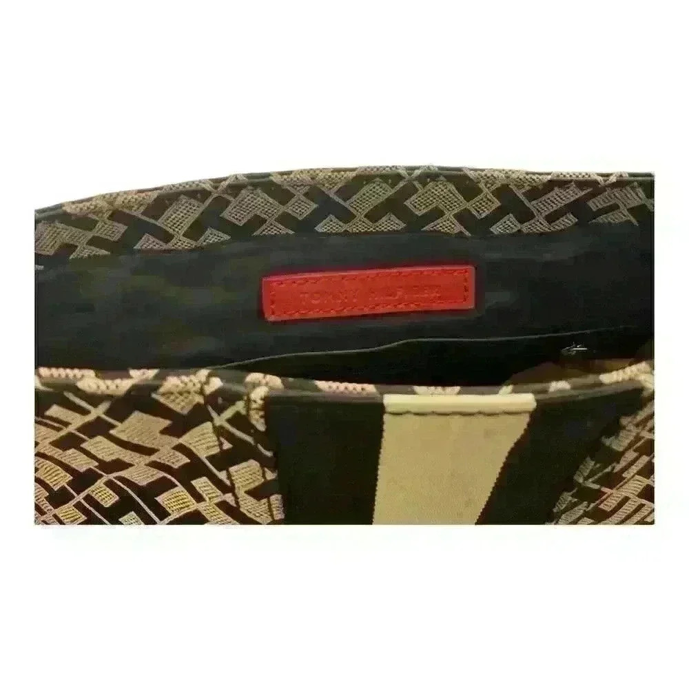 Tommy Hilfiger Women's Crossbody Bag Black/Tan TH Logo Monogram - Picture 3 of 3
